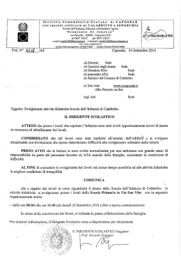 SVOLGIMENTO ATTIVITA` DIDATTICHE SCUOLA INFANZIA