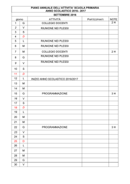 piano annuale attivita` scuola primaria