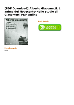 [PDF Download] Alberto Giacometti. L anima del Novecento