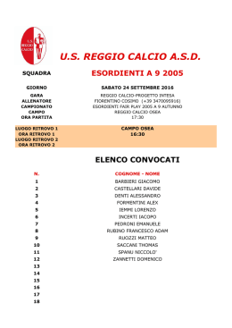 Campionato - US Reggio Calcio ASD