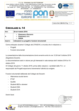 Indicazioni su progetti e funzioni strumentali