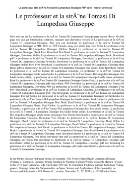 Le professeur et la sir&Atilde;&uml;ne Tomasi Di Lampedusa Giuseppe