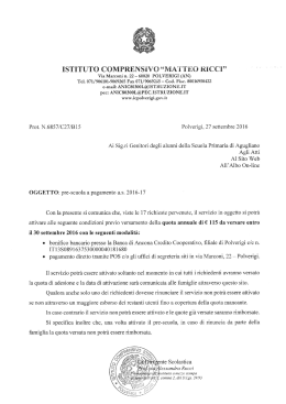 pre-scuola a pagamento primaria Agugliano