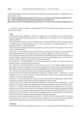 tembre 2016, n. 309 DD n. 494 del 14