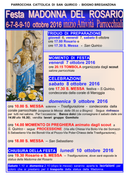 Madonna del Rosario - Parrocchia San Quirico Biogno Breganzona