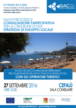 1) Locandina dell`evento - GAC Golfo di Termini Imerese