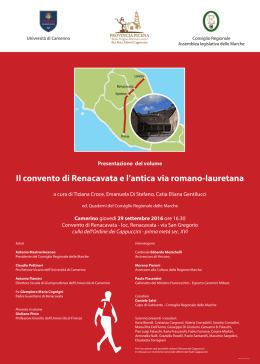 Presentazione del volume Il convento di Renacavata e l`antica via