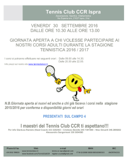 volantino - Tennis Club CCR