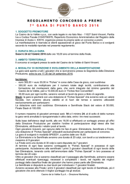 Scarica qui il regolamento  - Saint-Vincent