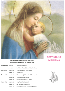 settimana Mariana ottobre 2016