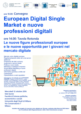 European Digital Single Market e nuove professioni digitali