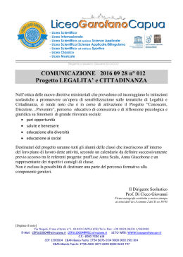2016.09.28 n&deg;012 PROGETTO Legalit&agrave; e