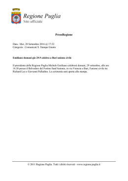 PressRegione - Regione Puglia