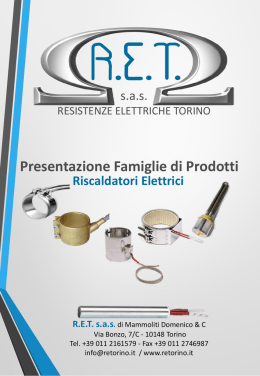 Visualizza il catalogo completo - RET | Resistenze Elettriche Torino
