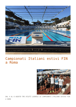 Campionati Italiani estivi FIN a Roma