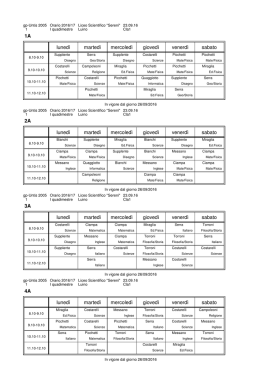 1A luned&igrave; marted&igrave; mercoled&igrave; gioved&igrave; venerd&igrave; sabato 2A luned&igrave;