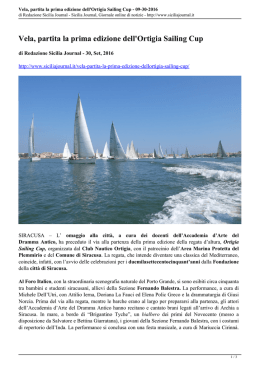 Vela, partita la prima edizione dell`Ortigia Sailing Cup