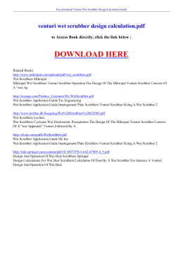 venturi wet scrubber design calculation pdf