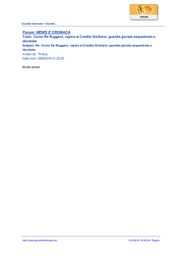 Forum: NEWS E CRONACA - Guardie Informate = Guardie Giurate