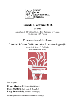 locandina - Istituto Storico della Resistenza in Toscana