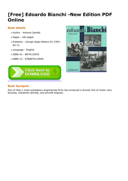 [Free] Edoardo Bianchi -New Edition PDF Online