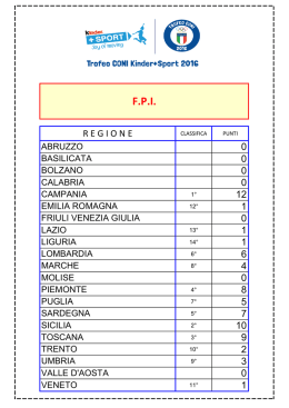 trofeo coni 2016 classifica generale pugilato per regioni