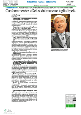 Sangalli: "Delusi dal mancato taglio Irpef"