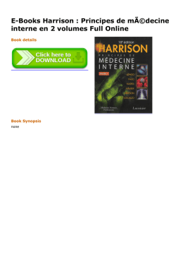 E-Books Harrison : Principes de mÃ©decine interne en 2