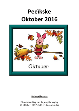 Pee&iuml;kske Oktober 2016
