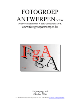 Nieuwsbrief 8 - 2016 - Fotogroep Antwerpen