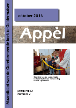 Maandblad van de Gereformeerde kerk te Geldermalsen oktober 2016
