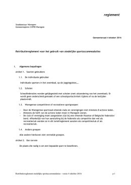tariefreglement voor het gebruik van