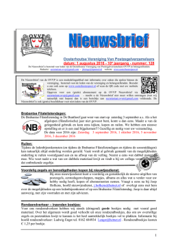 1 augustus 2016 - 10e jaargang