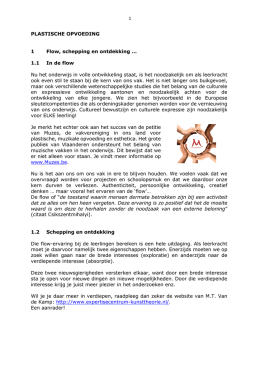 1 PLASTISCHE OPVOEDING 1 Flow, schepping en