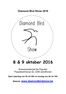 Reeksen 2016 - Diamond Bird Show