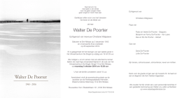Walter De Poorter - Wase Begrafenissen