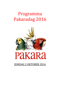 Programma Pakaradag 2016 - Platform Verantwoord Huisdierenbezit