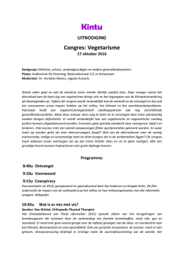 Congres: Vegetarisme