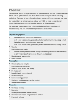 Checklist - Stichting Initiatief Op Scheveningen