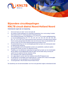 Circuitbepalingen Noord-Holland-Noord 2016