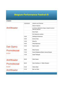 Belgium Performance Festival III programmatie-bpf