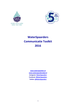 WaterSpaarders Communicatie Toolkit 2016