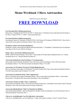 memo werkboek 3 havo antwoorden | free ebook