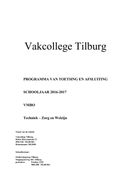 Zorg en Welzijn - Vakcollege Tilburg