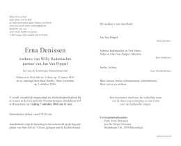 Erna Denissen °17/03/1959 - †02/10/2016