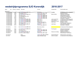 wedstrijdprogramma SJO Korendijk 2016-2017