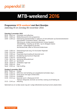 programma van het MTB-weekend met Bart Brentjes