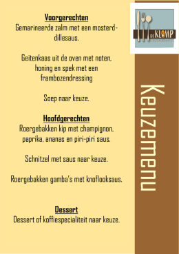 Keuzemenu - Restaurant de Klomp