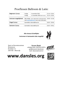 Printen proefles agenda - Dansschool Jeroen Haak