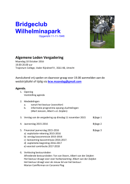 Concept agenda - Bridgeclub Wilhelminapark